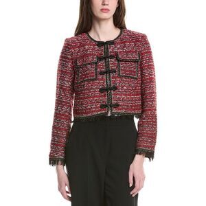 Walter Baker Womens Naomi Tweed Jacket, Red
